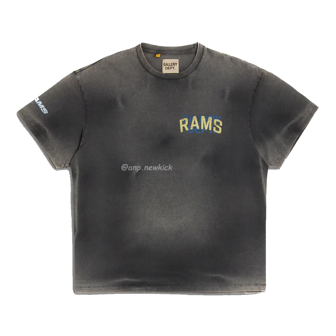 Gallery Dept X La Rams Tee Co Branded Letter Sun Faded Black Brown (3) - newkick.cc